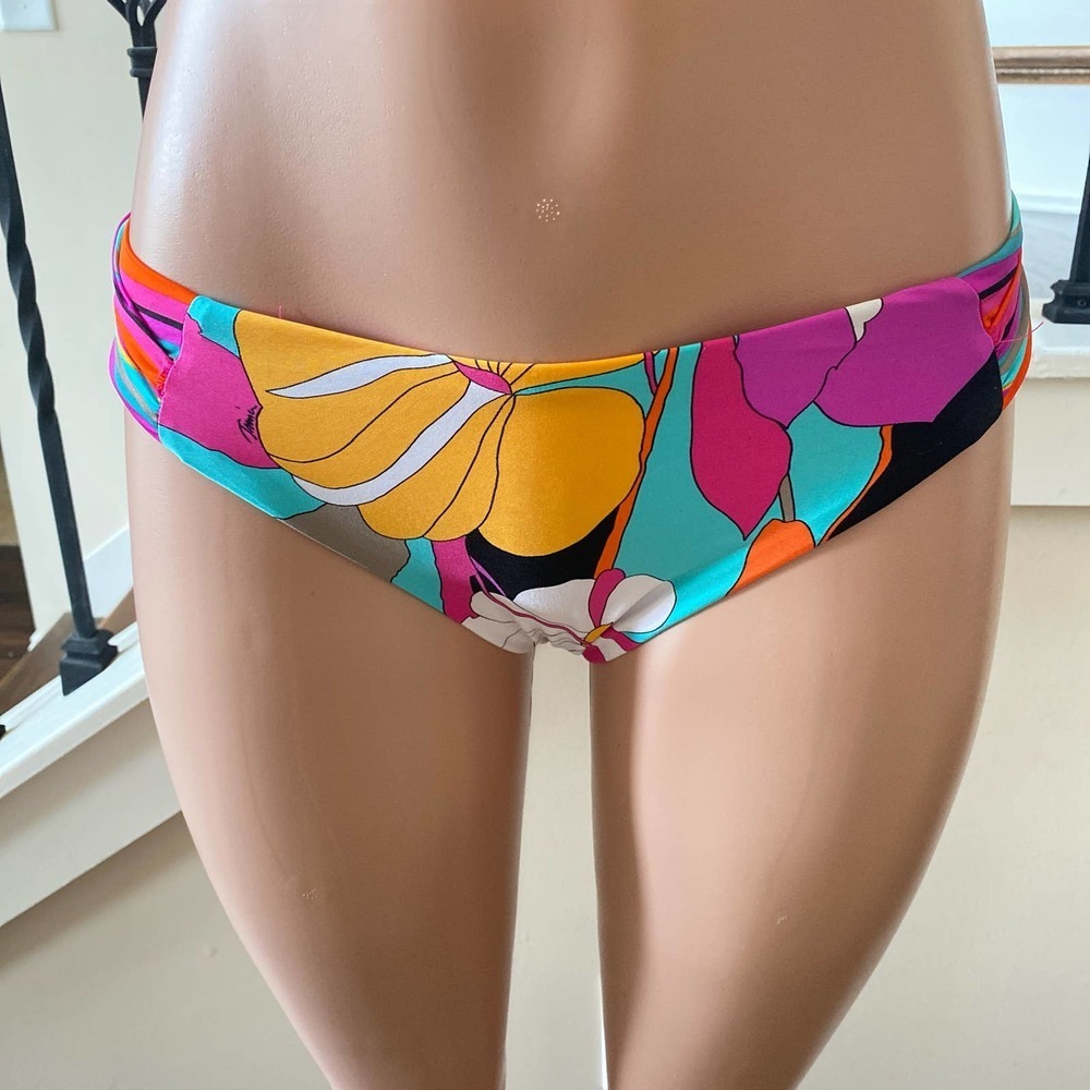 NWT TRINA TURK Gemini Printed Tab Hipster Bikini Bottoms, size 12 - Picture 6 of 11